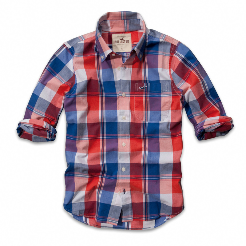 Hollister Hombres Pura Algodón Camisa HCO4541